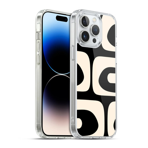 Kierkegaard Design Studio Retro Abstract Patterns Modern Piquet Black Cream Soft Gel Case for Apple iPhone 14 Pro Max & MagSafe