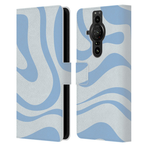 Kierkegaard Design Studio Art Blue Abstract Swirl Pattern Leather Book Wallet Case Cover For Sony Xperia Pro-I
