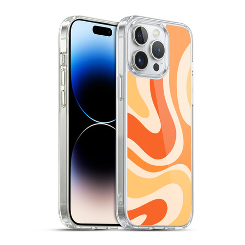 Kierkegaard Design Studio Retro Abstract Patterns Modern Orange Tangerine Swirl Soft Gel Case for Apple iPhone 14 Pro Max & MagSafe