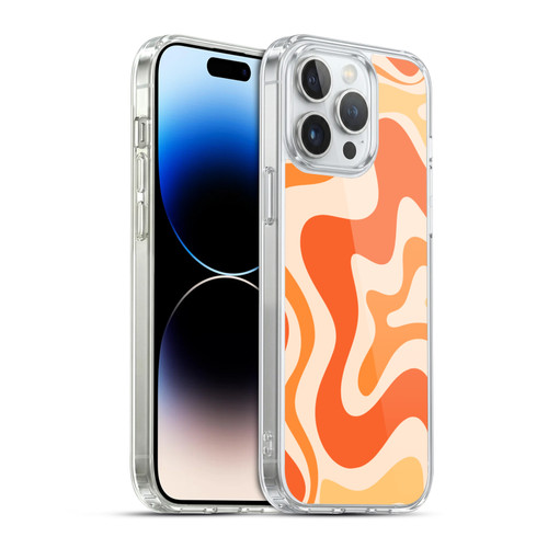 Kierkegaard Design Studio Retro Abstract Patterns Tangerine Orange Tone Soft Gel Case for Apple iPhone 14 Pro Max & MagSafe