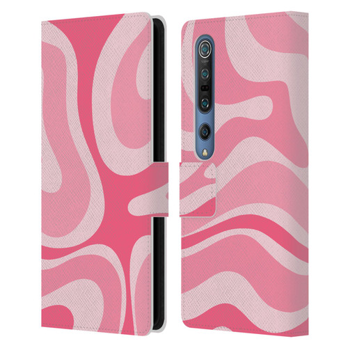 Kierkegaard Design Studio Art Modern Liquid Swirl Candy Pink Leather Book Wallet Case Cover For Xiaomi Mi 10 5G / Mi 10 Pro 5G