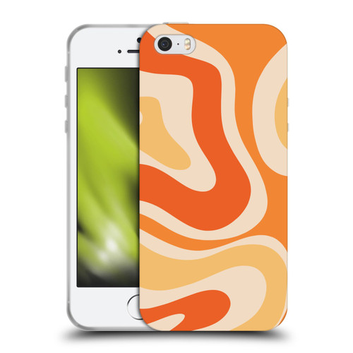 Kierkegaard Design Studio Retro Abstract Patterns Modern Orange Tangerine Swirl Soft Gel Case for Apple iPhone 5 / 5s / iPhone SE 2016