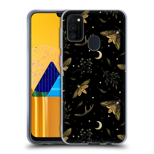 Episodic Drawing Pattern Death Head Moth Soft Gel Case for Samsung Galaxy M30s (2019)/M21 (2020)