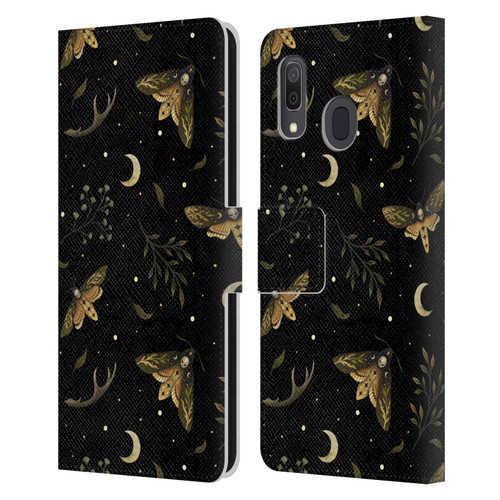 Episodic Drawing Pattern Death Head Moth Leather Book Wallet Case Cover For Samsung Galaxy A33 5G (2022)