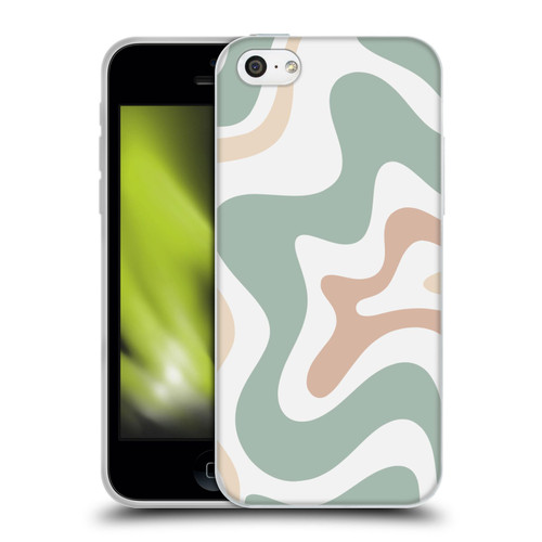 Kierkegaard Design Studio Retro Abstract Patterns Celadon Sage Swirl Soft Gel Case for Apple iPhone 5c