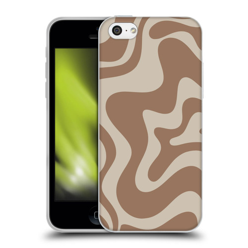 Kierkegaard Design Studio Retro Abstract Patterns Milk Brown Beige Swirl Soft Gel Case for Apple iPhone 5c