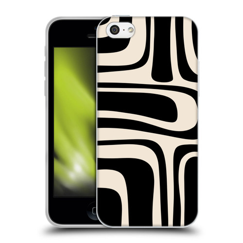 Kierkegaard Design Studio Retro Abstract Patterns Palm Springs Black Cream Soft Gel Case for Apple iPhone 5c