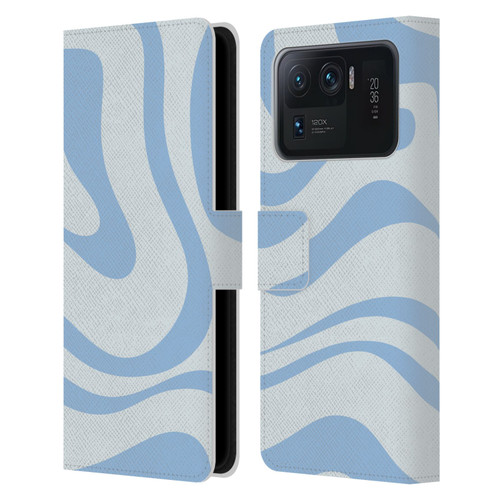 Kierkegaard Design Studio Art Blue Abstract Swirl Pattern Leather Book Wallet Case Cover For Xiaomi Mi 11 Ultra