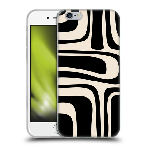 Kierkegaard Design Studio Retro Abstract Patterns Palm Springs Black Cream Soft Gel Case for Apple iPhone 6 / iPhone 6s