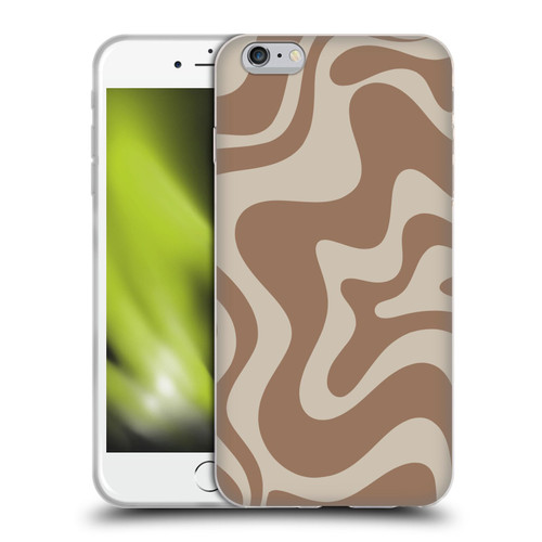Kierkegaard Design Studio Retro Abstract Patterns Milk Brown Beige Swirl Soft Gel Case for Apple iPhone 6 Plus / iPhone 6s Plus