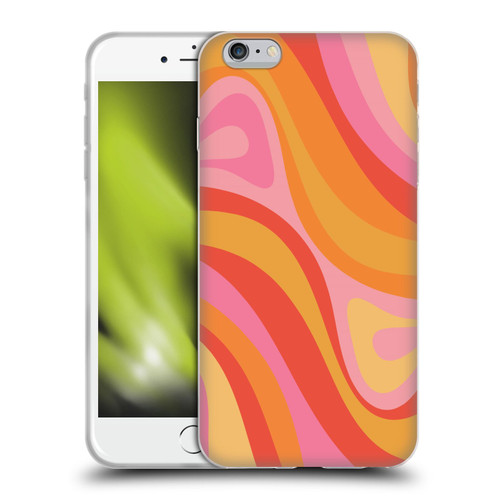 Kierkegaard Design Studio Retro Abstract Patterns Pink Orange Yellow Swirl Soft Gel Case for Apple iPhone 6 Plus / iPhone 6s Plus