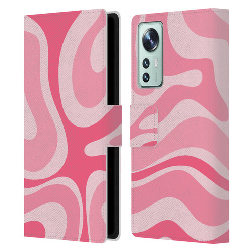 Kierkegaard Design Studio Art Modern Liquid Swirl Candy Pink Leather Book Wallet Case Cover For Xiaomi 12