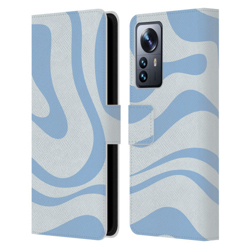 Kierkegaard Design Studio Art Blue Abstract Swirl Pattern Leather Book Wallet Case Cover For Xiaomi 12 Pro