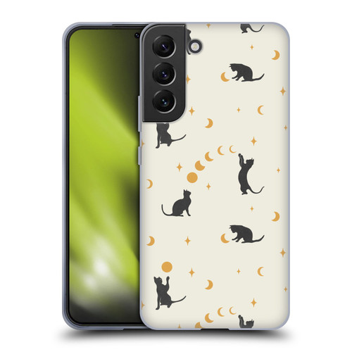 Episodic Drawing Pattern Cat And Moon Soft Gel Case for Samsung Galaxy S22+ 5G