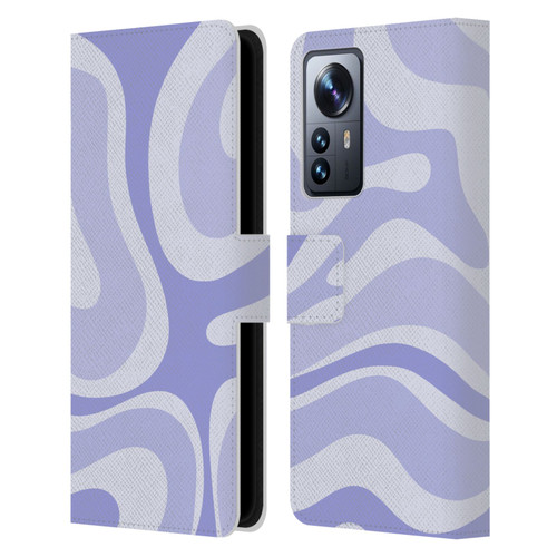 Kierkegaard Design Studio Art Modern Liquid Swirl Purple Leather Book Wallet Case Cover For Xiaomi 12 Pro