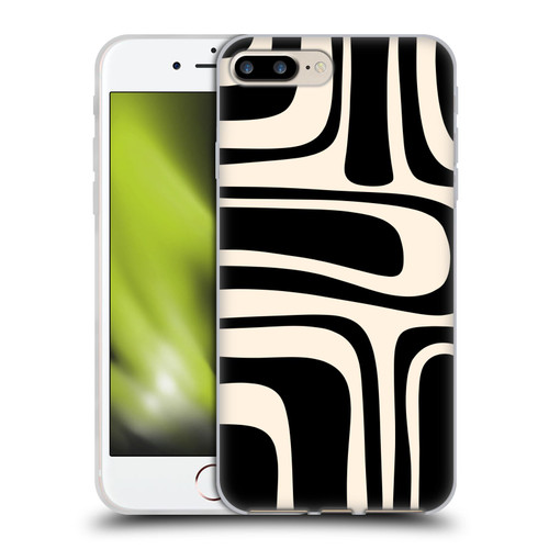 Kierkegaard Design Studio Retro Abstract Patterns Palm Springs Black Cream Soft Gel Case for Apple iPhone 7 Plus / iPhone 8 Plus