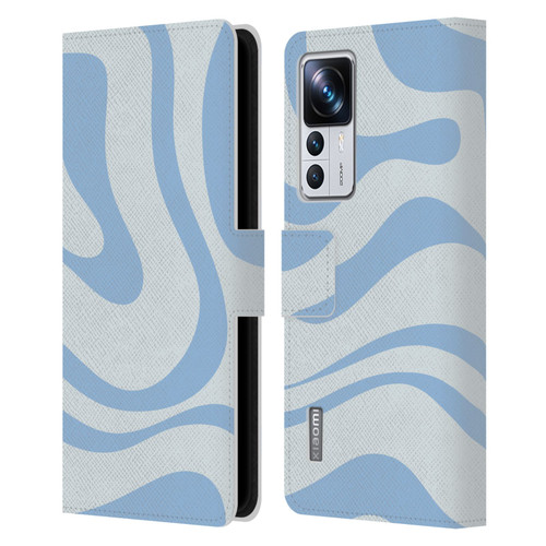 Kierkegaard Design Studio Art Blue Abstract Swirl Pattern Leather Book Wallet Case Cover For Xiaomi 12T Pro