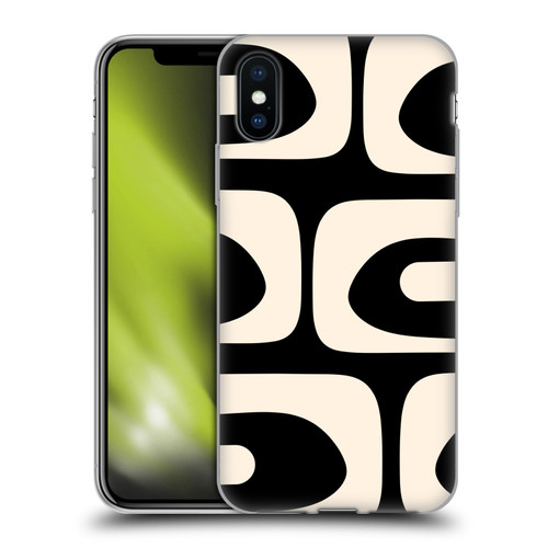 Kierkegaard Design Studio Retro Abstract Patterns Modern Piquet Black Cream Soft Gel Case for Apple iPhone X / iPhone XS