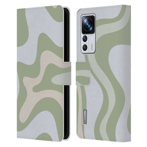 Kierkegaard Design Studio Art Retro Swirl Abstract Sage Leather Book Wallet Case Cover For Xiaomi 12T Pro