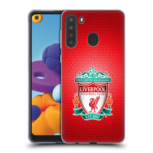 Liverpool Football Club Crest 2 Red Pixel 1 Soft Gel Case for Samsung Galaxy A21 (2020)