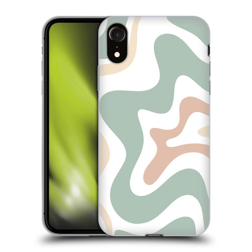 Kierkegaard Design Studio Retro Abstract Patterns Celadon Sage Swirl Soft Gel Case for Apple iPhone XR