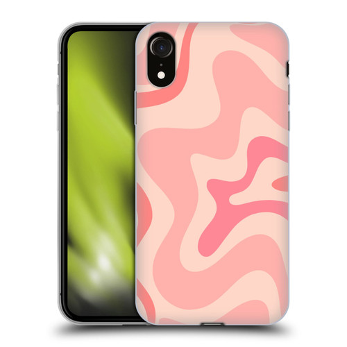 Kierkegaard Design Studio Retro Abstract Patterns Soft Pink Liquid Swirl Soft Gel Case for Apple iPhone XR