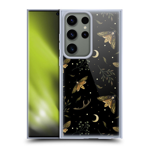 Episodic Drawing Pattern Death Head Moth Soft Gel Case for Samsung Galaxy S23 Ultra 5G