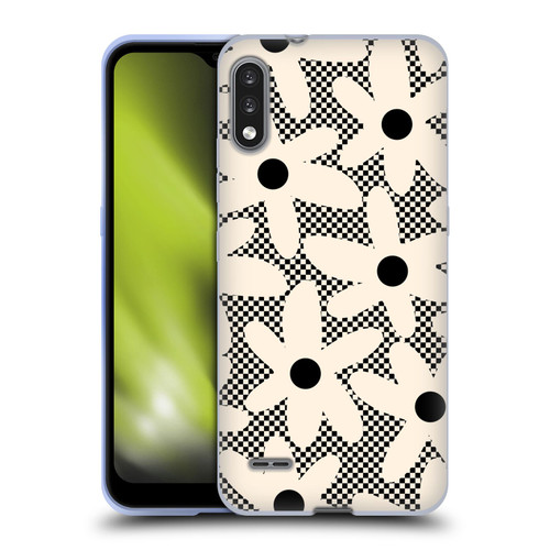 Kierkegaard Design Studio Retro Abstract Patterns Daisy Black Cream Dots Check Soft Gel Case for LG K22