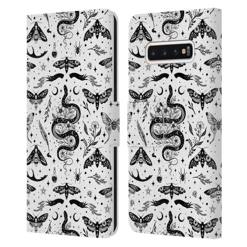 Episodic Drawing Pattern Flash Tattoo Leather Book Wallet Case Cover For Samsung Galaxy S10