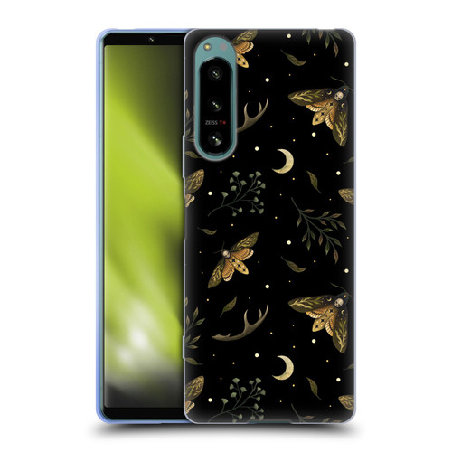Episodic Drawing Pattern Death Head Moth Soft Gel Case for Sony Xperia 5 IV