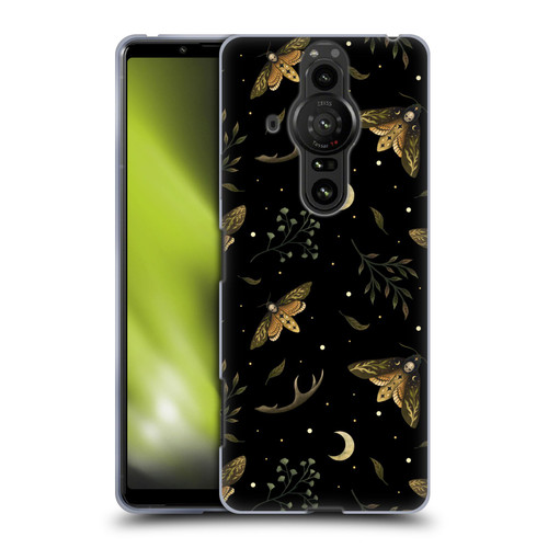 Episodic Drawing Pattern Death Head Moth Soft Gel Case for Sony Xperia Pro-I