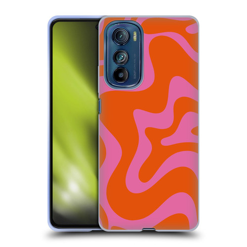 Kierkegaard Design Studio Retro Abstract Patterns Hot Pink Orange Swirl Soft Gel Case for Motorola Edge 30