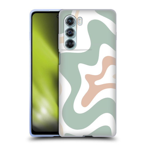 Kierkegaard Design Studio Retro Abstract Patterns Celadon Sage Swirl Soft Gel Case for Motorola Edge S30 / Moto G200 5G