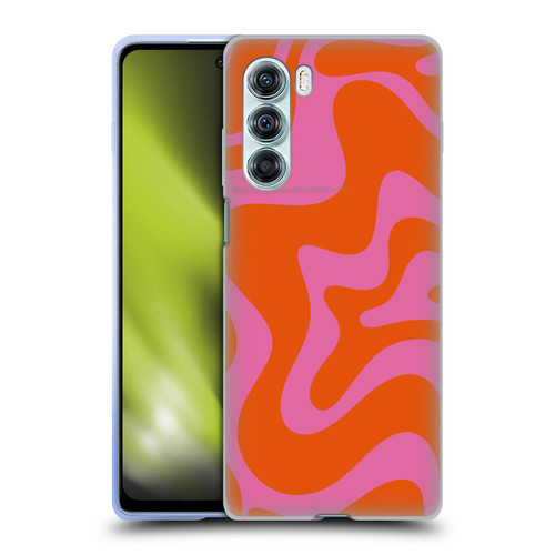 Kierkegaard Design Studio Retro Abstract Patterns Hot Pink Orange Swirl Soft Gel Case for Motorola Edge S30 / Moto G200 5G