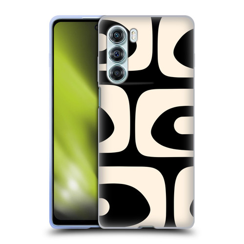 Kierkegaard Design Studio Retro Abstract Patterns Modern Piquet Black Cream Soft Gel Case for Motorola Edge S30 / Moto G200 5G