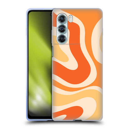 Kierkegaard Design Studio Retro Abstract Patterns Modern Orange Tangerine Swirl Soft Gel Case for Motorola Edge S30 / Moto G200 5G