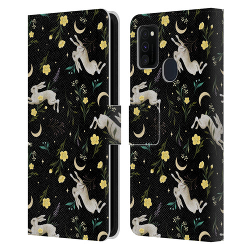 Episodic Drawing Pattern Bunny Night Leather Book Wallet Case Cover For Samsung Galaxy M30s (2019)/M21 (2020)