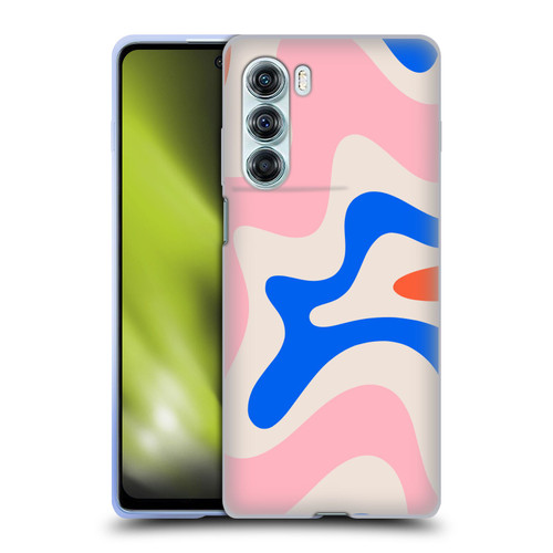 Kierkegaard Design Studio Retro Abstract Patterns Pink Blue Orange Swirl Soft Gel Case for Motorola Edge S30 / Moto G200 5G