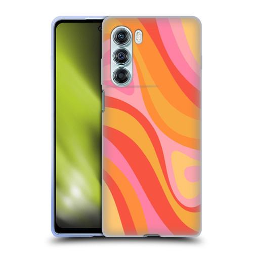 Kierkegaard Design Studio Retro Abstract Patterns Pink Orange Yellow Swirl Soft Gel Case for Motorola Edge S30 / Moto G200 5G