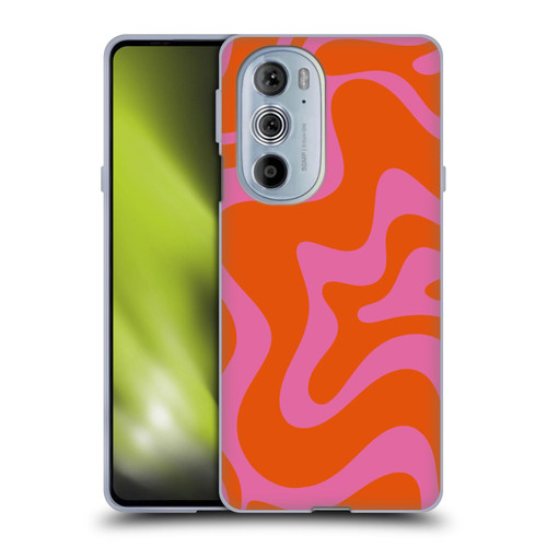 Kierkegaard Design Studio Retro Abstract Patterns Hot Pink Orange Swirl Soft Gel Case for Motorola Edge X30