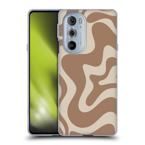 Kierkegaard Design Studio Retro Abstract Patterns Milk Brown Beige Swirl Soft Gel Case for Motorola Edge X30