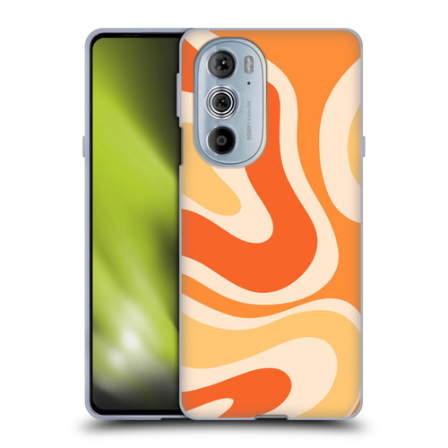 Kierkegaard Design Studio Retro Abstract Patterns Modern Orange Tangerine Swirl Soft Gel Case for Motorola Edge X30