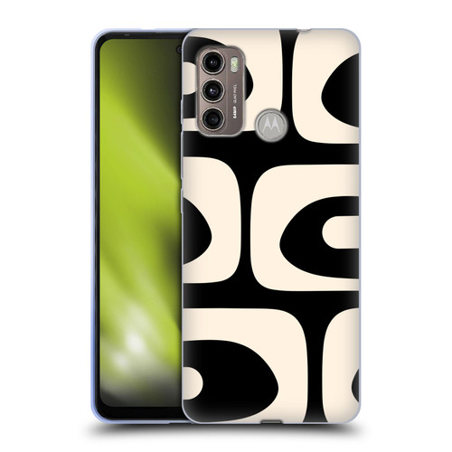 Kierkegaard Design Studio Retro Abstract Patterns Modern Piquet Black Cream Soft Gel Case for Motorola Moto G60 / Moto G40 Fusion