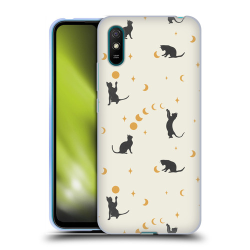 Episodic Drawing Pattern Cat And Moon Soft Gel Case for Xiaomi Redmi 9A / Redmi 9AT