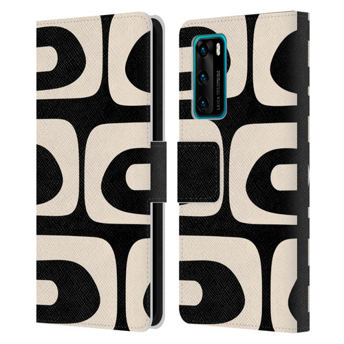 Kierkegaard Design Studio Retro Abstract Patterns Modern Piquet Black Cream Leather Book Wallet Case Cover For Huawei P40 5G