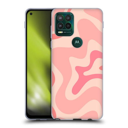 Kierkegaard Design Studio Retro Abstract Patterns Soft Pink Liquid Swirl Soft Gel Case for Motorola Moto G Stylus 5G 2021