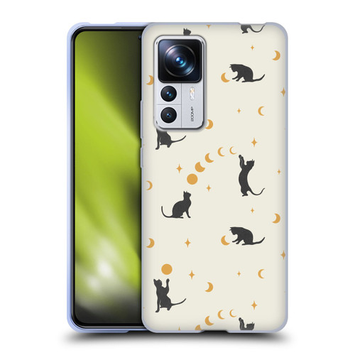 Episodic Drawing Pattern Cat And Moon Soft Gel Case for Xiaomi 12T Pro