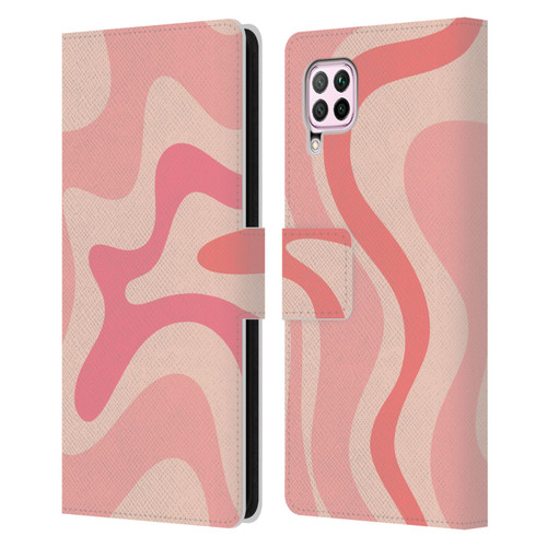 Kierkegaard Design Studio Retro Abstract Patterns Soft Pink Liquid Swirl Leather Book Wallet Case Cover For Huawei Nova 6 SE / P40 Lite