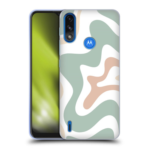 Kierkegaard Design Studio Retro Abstract Patterns Celadon Sage Swirl Soft Gel Case for Motorola Moto E7 Power / Moto E7i Power