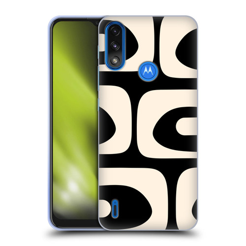 Kierkegaard Design Studio Retro Abstract Patterns Modern Piquet Black Cream Soft Gel Case for Motorola Moto E7 Power / Moto E7i Power